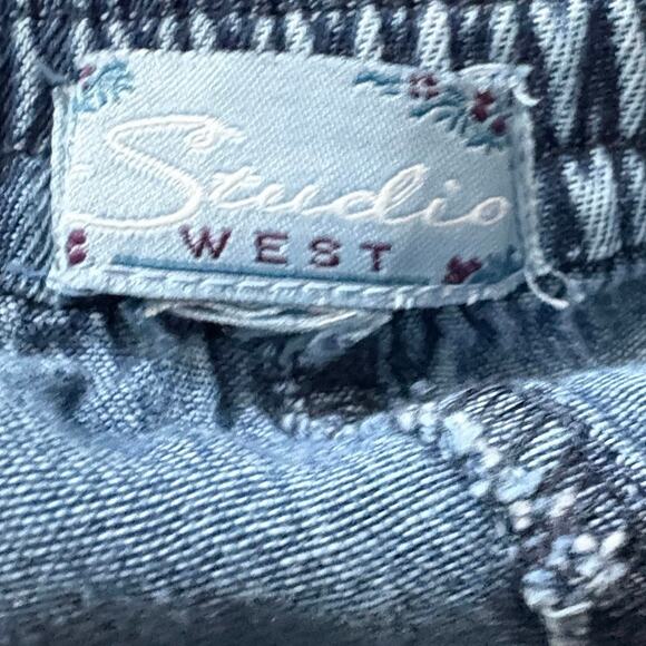 Denim Skirt Patchwork Vintage Maxi Skirt Boho Western Y2K CoastalCowgirl - Picture 3 of 4